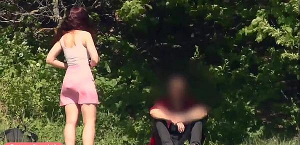  A Not Planned Date. Jeny Smith walking with stranger with mini skirt and no panties
